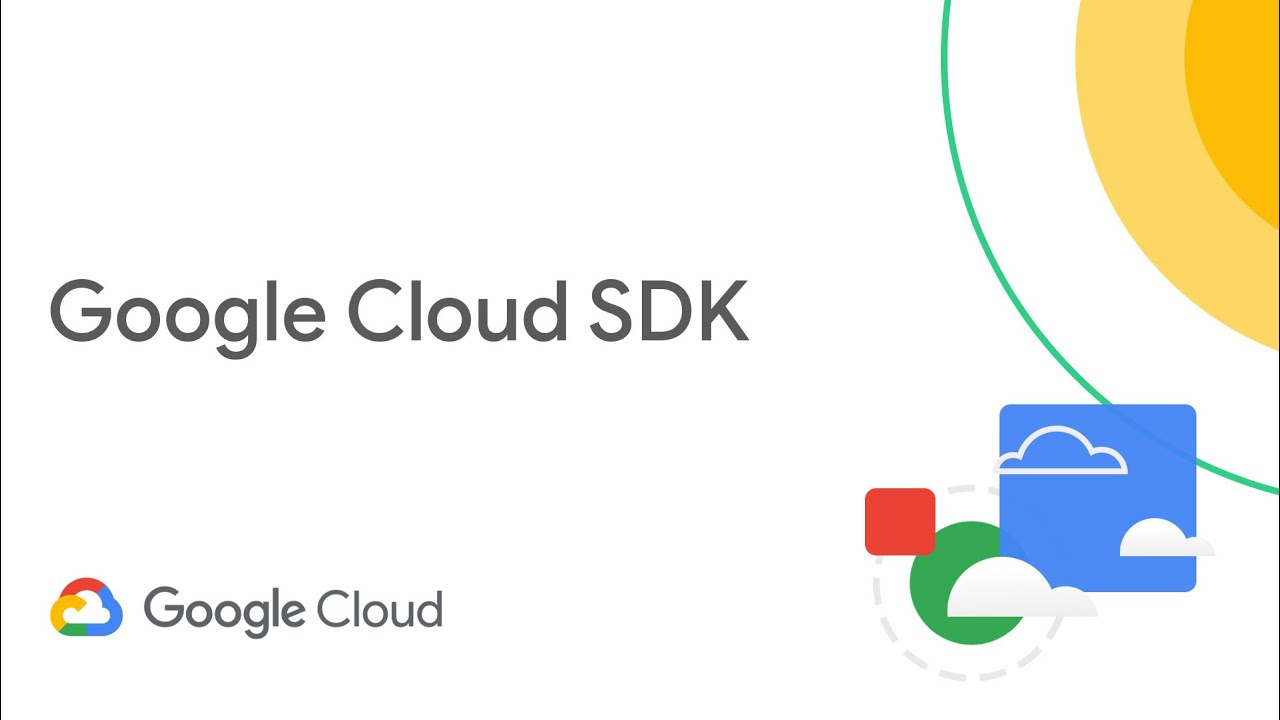 texte indiquant "Google Cloud SDK" avec un soleil jaune