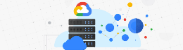 Logo Google Cloud avec une illustration d'un serveur