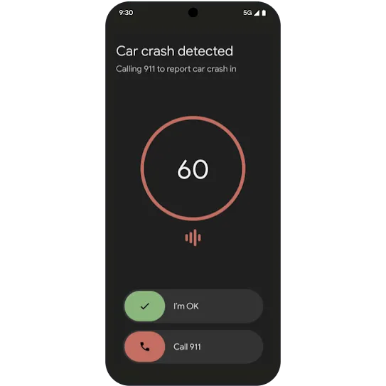 Car crash detection graphic