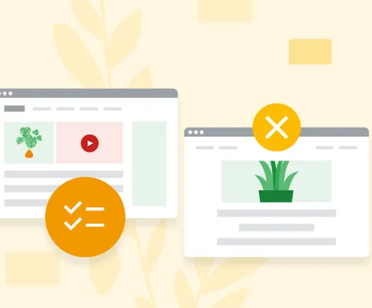 Dua jendela browser menampilkan hasil, yang satu menunjukkan disetujui, yang satunya ditolak