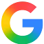 Das Google-Logo, ein großes „G“ in Rot, Gelb, Grün und Blau.