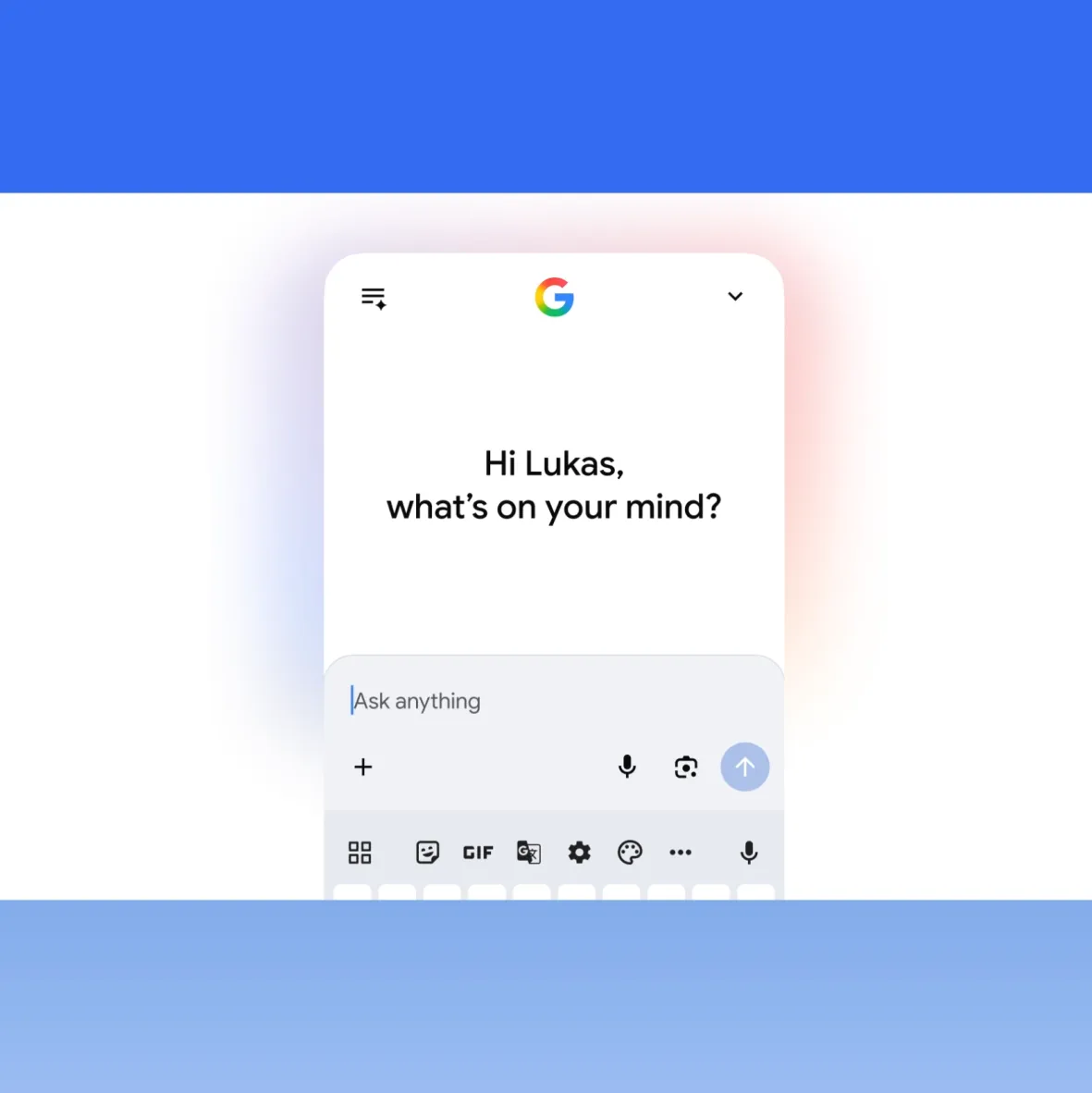 An image from a mp4 showing a carousel of images including a card showing a Google Gemini interface
