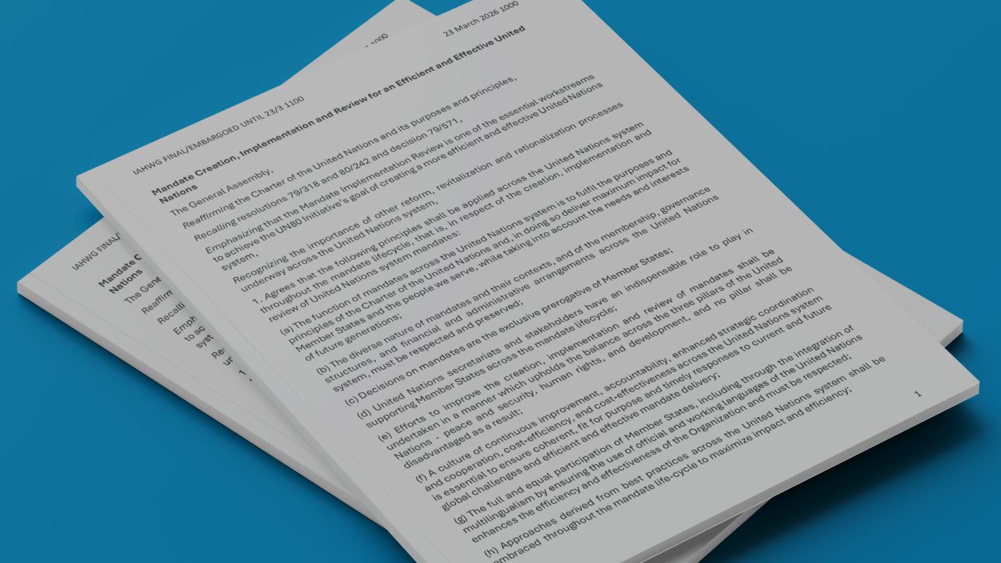 Document mockup of the Revised Mandate Resolution