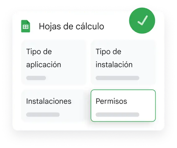 Una ventana emergente de Hojas de Cálculo de Google con la gestión de configuración de Google Chrome Enterprise