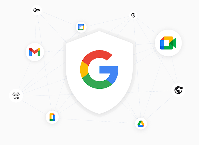 Illustrated graphic of customer-controlled encryption tools within Google Workspace.