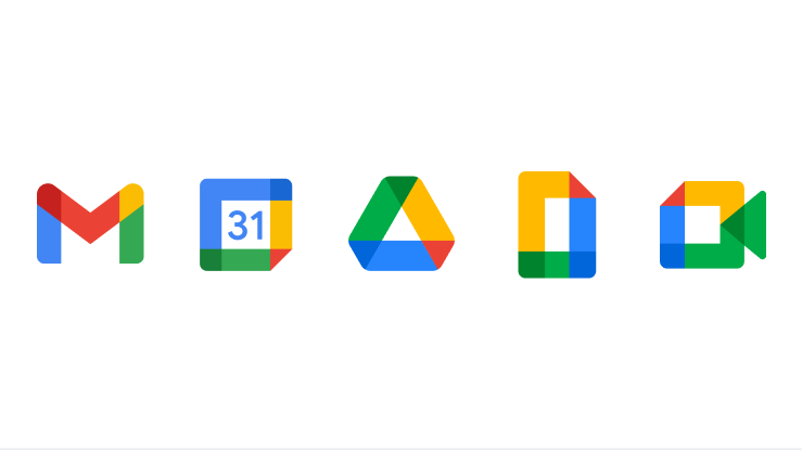 A row of icons displaying Google Workspace products.