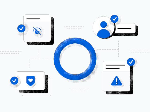 User profile with checkmark and settings icon